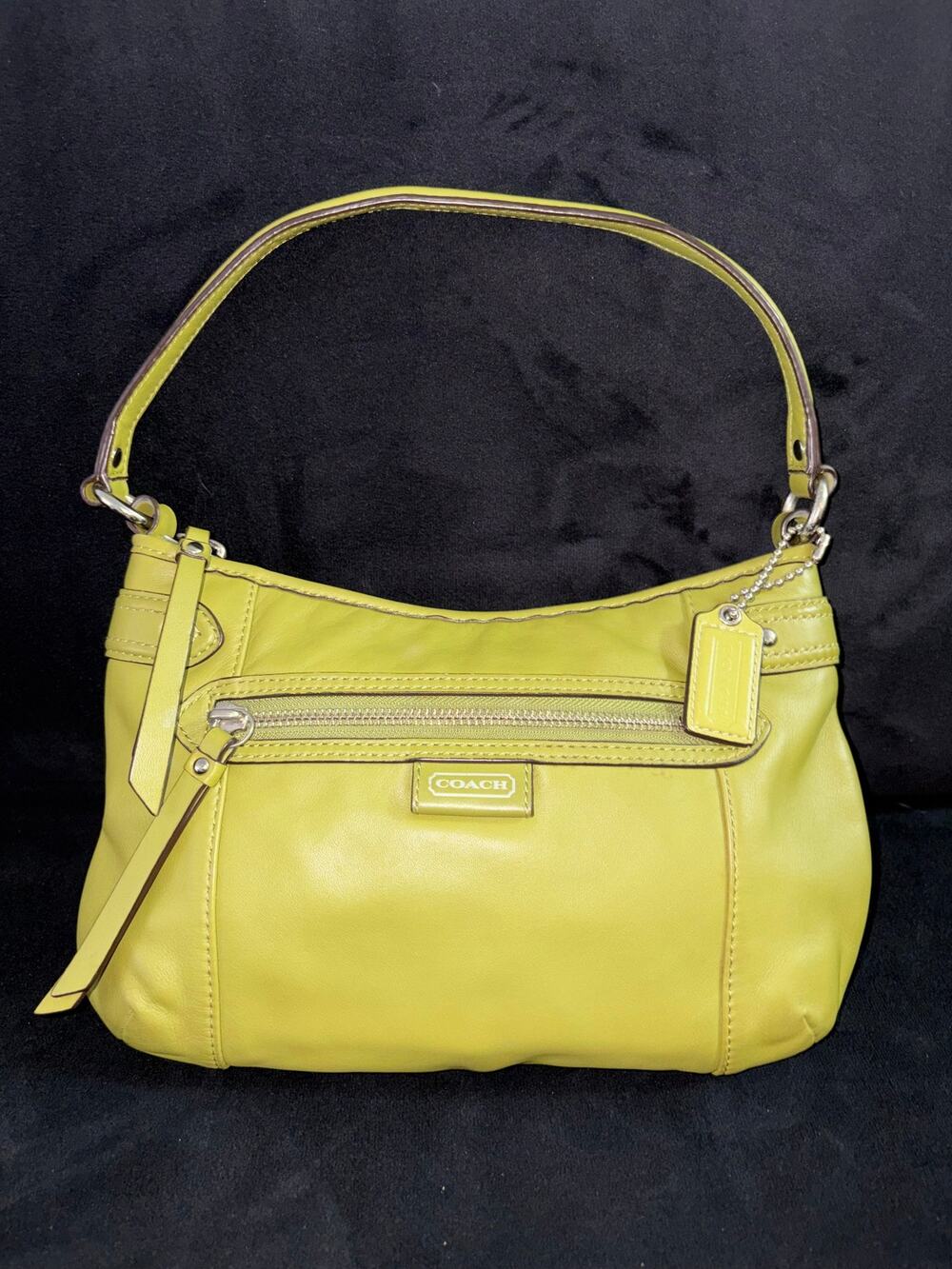 Coach Daisy Leather Emma Shoulder Purse in Grass Green